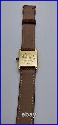 Must de Cartier Tank 18ct Gold on Sterling Silver Mid Size Watch. Champagne Dial