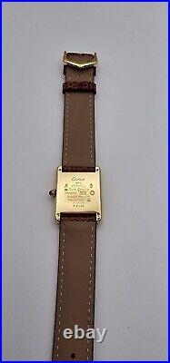 Must de Cartier Tank 18ct Gold on Sterling Silver Mid Size Watch. Champagne Dial