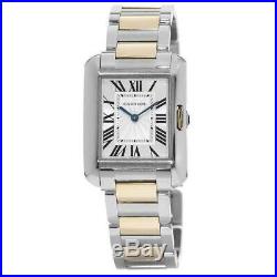 New Cartier Tank Anglaise Silver Dial 18kt Rose Gold & Women's Watch W5310043