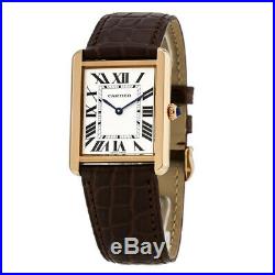 New Cartier Tank Solo 18kt Rose Gold Leather Strap Unisex Watch W5200025