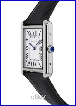 New Cartier Tank Solo Large Size Leather Strap Women's Watch WSTA0028