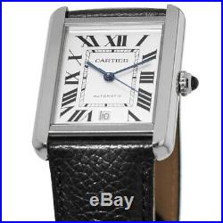New Cartier Tank Solo XL Automatic Leather Strap Men's Watch WSTA0029