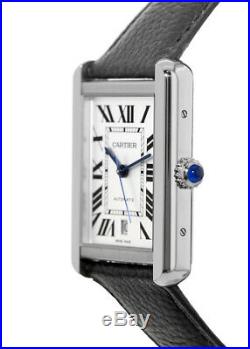 New Cartier Tank Solo XL Automatic Leather Strap Men's Watch WSTA0029