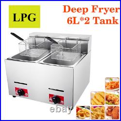 New Frying Tool LPG 6L Commercial Gas Fryer Stainless Steel Catering Tank