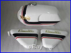 New Norton Commando Roadster White Painted Petrol Tank With Side Panel