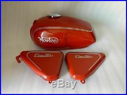 Norton Commando Roadster Red Painted Petrol Tank With Side Panel Guaranteed