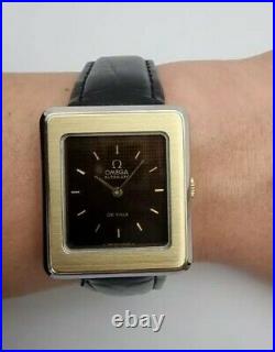 OMEGA DeVille Tank 18k solid gold bezel automatic watch 1975