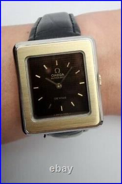 OMEGA DeVille Tank 18k solid gold bezel automatic watch 1975