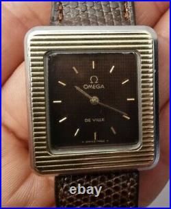 OMEGA De Ville Tank 18k solid gold bezel manual winding watch 1975