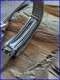Omega Geneve Tank Ladies Elegant Steel Watch on Milanese Bracelet + Omega Strap