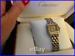 PANTHERe CARTIER WATCH TwoTone TANK Yellow Gold Steel 22mm WOMEN AUTHENTIC Legit