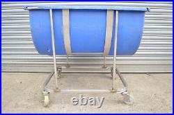 Plastic Half Moon Cylinder tank 200 litre Stainless steel frame+wheels FREE P+P