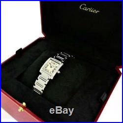 Pre Owned Cartier Tank Francaise Diamond Set Ladies Watch W51008Q3 RW0309 Papers