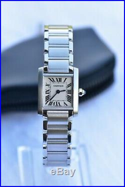 Pre-owned Cartier Tank Francaise White Dial Ladies Watch ref. 2384