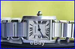 Pre-owned Cartier Tank Francaise White Dial Ladies Watch ref. 2384