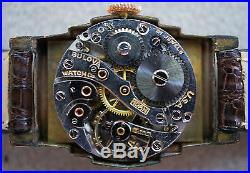 Rare Vintage 1932 Bulova President Wandering Second Watch Gold Filled Tank Style