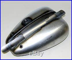Ribbed Axed Low Tunnel Peanut Gas Tank 3.3g Steel Screw-in Harley Bobber Chopper