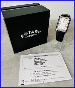 Rotary Men's Cambridge Tank Black Leather Strap Dress Watch GS05280/01 RRP £189