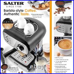 Salter Coffee Machine Espresso Maker Caffé Barista Pro 15-Bar Pump Frothing Wand