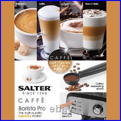 Salter Coffee Machine Espresso Maker Caffé Barista Pro 15-Bar Pump Frothing Wand