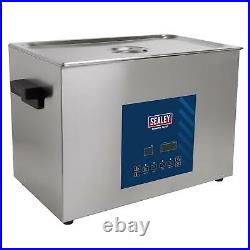 Sealey Ultrasonic Parts Cleaning Tank 27L Stainless Steel tank