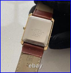 Seiko Tank 2620-5580 Roman Numeral Dial White Quartz Gold Plated Watch