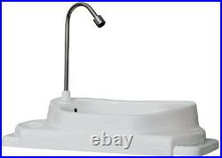 SinkPositive Toilet Tank Retrofit Sink Faucet Basin Adjustable Touch Free White