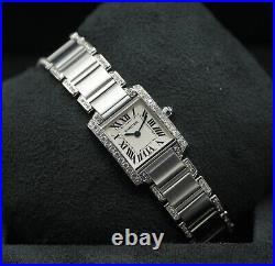 Stainless Steel Cartier Tank 2384 White Dial Afterset Shoulders & Bracelet