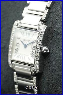 Stainless Steel Cartier Tank 2384 White Dial Afterset Shoulders & Bracelet