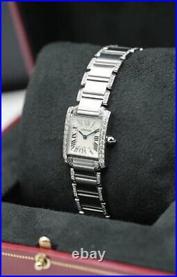 Stainless Steel Cartier Tank 2384 White Dial Afterset Shoulders & Bracelet