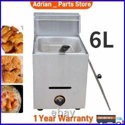 Stainless Steel Catering Frying Tool Gas LPG Single Tank Commercial Fryer 2800Pa