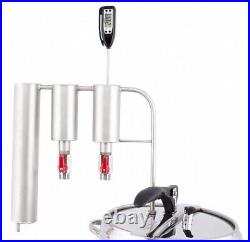 Stainless Steel Distilling Condenser 2x Sedimentation Tank + Thermometer, Cooler