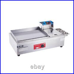 Stainless Steel Electric Deep Fryer Commercial Oil Fat Chip Tank Griddle Plate