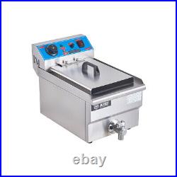 Stainless Steel Electric Deep Fryer Tank Commercial Fat Chip Compact Lid Faucet