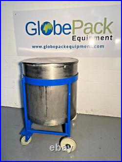 Stainless Steel Tank Vessel 309 Litres mobile with lid