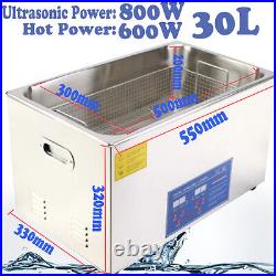 Stainless Steel Ultrasonic Cleaner Ultra Sonic Bath Cleaning Tank Timer Heater