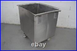 Stainless steel tank vessel Waste baler wheeled collection bin 10mm hol FREE P+P