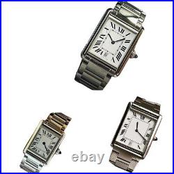 Steel Strap Bracelet for Cartier Tank Stainless Band Silver 17.5, 20,22,23mm