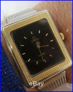 Super rare OMEGA De Ville Tank watch 1110136 18k sold gold bezel