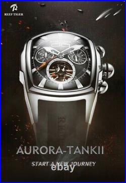 TOURBILLON Automatic Watch for Men Reef Tiger Aurora Tank 2 UK Black