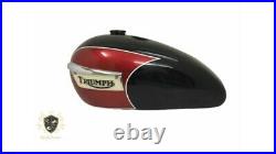 TRIUMPH T140 BLACK AND CHERRY PAINTED GAS FUEL TANK +CAP & TAPFit For