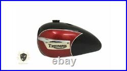 TRIUMPH T140 BLACK AND CHERRY PAINTED GAS FUEL TANK +CAP & TAPFit For