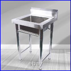USED Silver Single Tank stainless steel wash basin Kitchen Sink19.719.731.5in