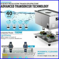 Ultrasonic Cleaner Digital Tank Bath Steel Cleaning Heater Timer 6.5L PRO Model
