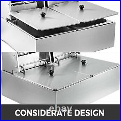 VEVOR Commercial Electric Deep Fat Fryer 20L 5000W Double Tank Stainless Steel
