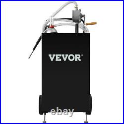 VEVOR Fuel Caddy Fuel Storage Tank 30 Gallon 2 Wheels with Manuel Pump, Black