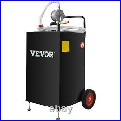 VEVOR Fuel Caddy Fuel Storage Tank 30 Gallon 2 Wheels with Manuel Pump, Black