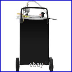 VEVOR Fuel Caddy Fuel Storage Tank 30 Gallon 2 Wheels with Manuel Pump, Black