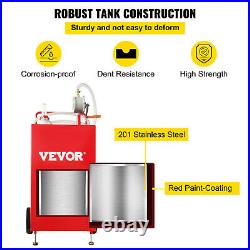 VEVOR Fuel Caddy Fuel Storage Tank 30 Gallon 2 Wheels with Manuel Pump, Red