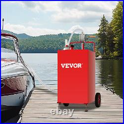 VEVOR Fuel Caddy Fuel Storage Tank 30 Gallon 2 Wheels with Manuel Pump, Red